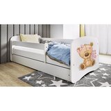  Drveni dječji krevet MEDO S CVIJEĆEM s ladicom - 180x80 cm rozi | shoptok.hr