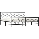 Metalni okvir kreveta uzglavlje i podnožje crni 193x203 cm | shoptok.hr