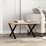  Stolić za kavu X-oblika 60x60x40,5 cm od borovine i čelik | shoptok.hr