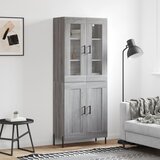 vidaXL Visoka komoda siva sonoma 69,5x34x180 cm inženirski les | Shoptok.si