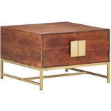  Klubska mizica medeno rjava 67x67x45 cm trden akacijev les | Shoptok.si