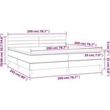  Krevet s oprugama i madracem tamnosivi 200x200 cm baršunasti | shoptok.hr
