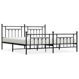  Metalni okvir kreveta uzglavlje i podnožje crni 193x203 cm | shoptok.hr