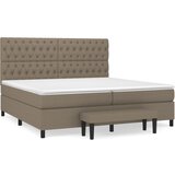  s oprugama i madracem smeđesivi 200x200 cm od tkanine | shoptok.hr