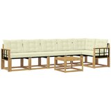 vidaXL Zunanja garnitura za sedenje z blazino 7 pcs Bela in krem, (5000282436) | Shoptok.si