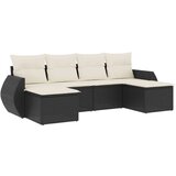 vidaXL 6-dijelni set vrtnih sofa s jastucima crni od poliratana | shoptok.hr