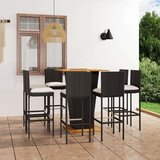  9-dijelni vrtni barski set od poliratana s jastucima crni | shoptok.hr