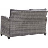  Vrtni dvosjed s jastucima sivi 124 cm od poliratana | Eponuda.com