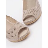 GOODIN Openwork beige wedge sandals | Shoptok.si