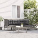 Maison Chic Seti vrtnega pohištva - Vrtna garnitura - Vrtni pohištvo set 5-delna z blazinami siv poli ratan, (21819622) | Shoptok.si