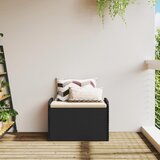  Klupa za pohranu s jastukom crna 80 x 51 x 52 cm od poliratana | shoptok.hr