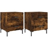 Maison Chic Dvo delni komplet Nočne omarice - Nočne mize dimljen hrast 40x35x47,5 cm inženirski les, (21688184) Cene