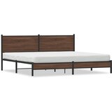Metalni okvir kreveta bez madraca smeđa boja hrasta 200x200 cm | shoptok.hr