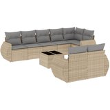 Maison Chic Seti vrtnega pohištva - Vrtna garnitura 9-delna z blazinami bež poli ratan, (21797514) | Shoptok.si