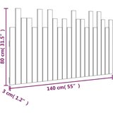 vidaXL Zidno uzglavlje bijelo 140x3x80 cm od masivne borovine | shoptok.hr