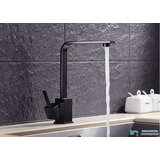 Slavina EYN 0113 za kuhinju ili kupaonicu | Suvremena visoka špina oštrih linija<span> - </span>Crna - imitacija crnog kamna Cijene