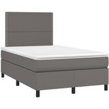  box spring s madracem LED sivi 120x200cm od umjetne kože | shoptok.hr