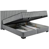 MID.YOU POSTELJA Z VZMETNICO 180 cm x 200 cm , tekstil, leseni material antracit | Shoptok.si