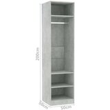 vidaXL Garderobna omara betonsko siva 50x50x200 cm iverna plošča, (20705583) | Shoptok.si