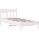  The Living Store Posteljni okvir brez vzmetnice bel 90x200 cm trdna borovina - Posteljni Okvir, (21498297) | Shoptok.si