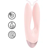 amour - dvostruki vibrator s ručkom (ružičasti)
