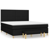 Krevet s oprugama i madracem crni 180x200 cm od tkanine | Eponuda.com