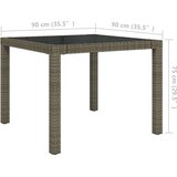  Zunanja jedilna garnitura 5-delna z blazinami poli ratan siva, (20674592) | Shoptok.si