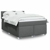vidaXL Box spring postelja z vzmetnico temno siva 160x200 cm blago Cene