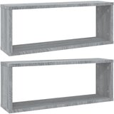 Maison Chic Stenske Police - Viseča polica kockaste 2 kosa sive sonoma 60x15x23 cm inž. les, (21758651) Cene