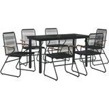  7-dijelni vrtni blagovaonski set od PVC ratana crni | Eponuda.ba