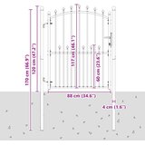  Vrata za ogradu EMMEN s šiljcima čelik 104x117 cm zelena | shoptok.hr