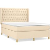  Krevet s oprugama i madracem krem 140x200 cm od tkanine | shoptok.hr