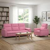  Set sofe 2 pcs Ružičasta Tkanina - Ružičasta 1 sjedalo + trosjed | shoptok.hr