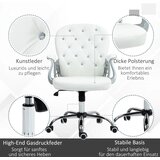  Uredska stolica ergonomska stolica s naslonima za ruke podstavljeni naslon bijela | shoptok.hr