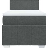 vidaXL Box spring postelja z vzmetnico temno siva 100x200 cm blago | Shoptok.si