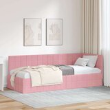 vidaXL kutni okvir kreveta s uzglavljem ružičasta 80 x 200 cm baršun | shoptok.hr