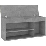 vidaXL Klop za čevlje z blazino betonsko siva 104x30x49 cm iverna pl. | Shoptok.si