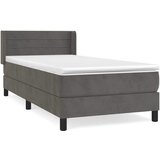 Box spring krevet s madracem tamnosivi 100x200 cm baršunasti | shoptok.hr