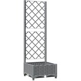 Maison Chic Cvetlično korito - Cvetlični Lonec z oporno mrežo svetlo sivo 40x40x121,5 cm PP, (21789508) | Shoptok.si
