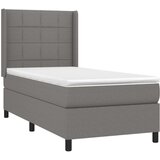  Box spring postelja z vzmetnico LED temno siva 80x200 cm blago, (20789243) | Shoptok.si