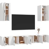 vidaXL Komplet TV omaric 6-delni bel inženirski les | Shoptok.si