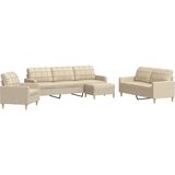  4-dijelni set sofa s tabureom krem od tkanine | Eponuda.ba