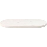 vidaXL Mizna plošča bela 70x35x2,5 cm trdna borovina ovalna | Shoptok.si
