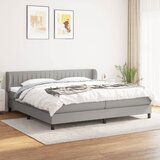 The Living Store Box spring postelja z vzmetnico svetlo siva 200x200 cm blago - Box Spring Postelja, (21520873) Cene