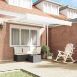 vidaXL Ročna retraktibilna tenda Bela 350x250 cm | Shoptok.si