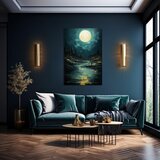 Moderan zidni dekor mesec nad misterioznim stenama - premium art ()