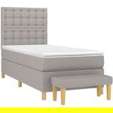  Box spring postelja z vzmetnico svetlo siva 80x200 cm blago, (20898808) | Shoptok.si