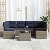  Set sofe 7 pcs Siva i plava poliratan | shoptok.hr
