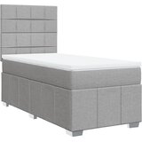  Okvir kreveta s oprugama i madrac svjetlosivi 90x200cm tkanina | shoptok.hr