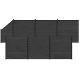 vidaXL Plošča ograje 7 pcs WPC in aluminij Črna, (5000249596) Cene